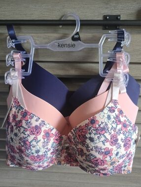 kensie Pink Floral Padded T-Shirt Bra .full Figure .